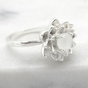 Sterling Silver Lotus Flower Women's Ring
